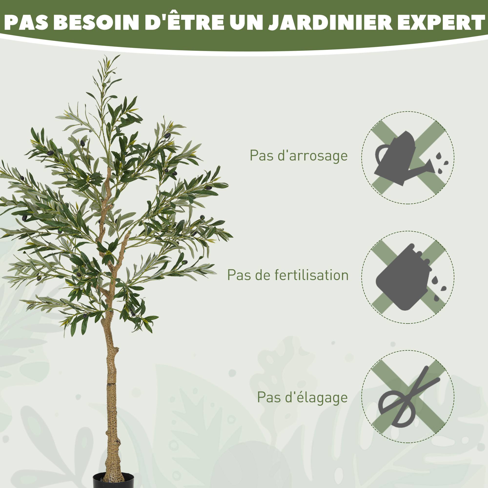Olivier artificiel 150 cm plante artificielle intérieur, fausse plante décoration pour maison, bureau, salon, chambre - Image 9
