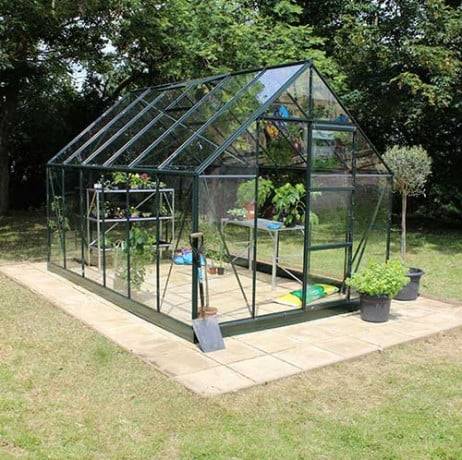 Halls - Serre de jardin Universal en verre trempé avec base de 9.9m², Couleur Vert - Image 4
