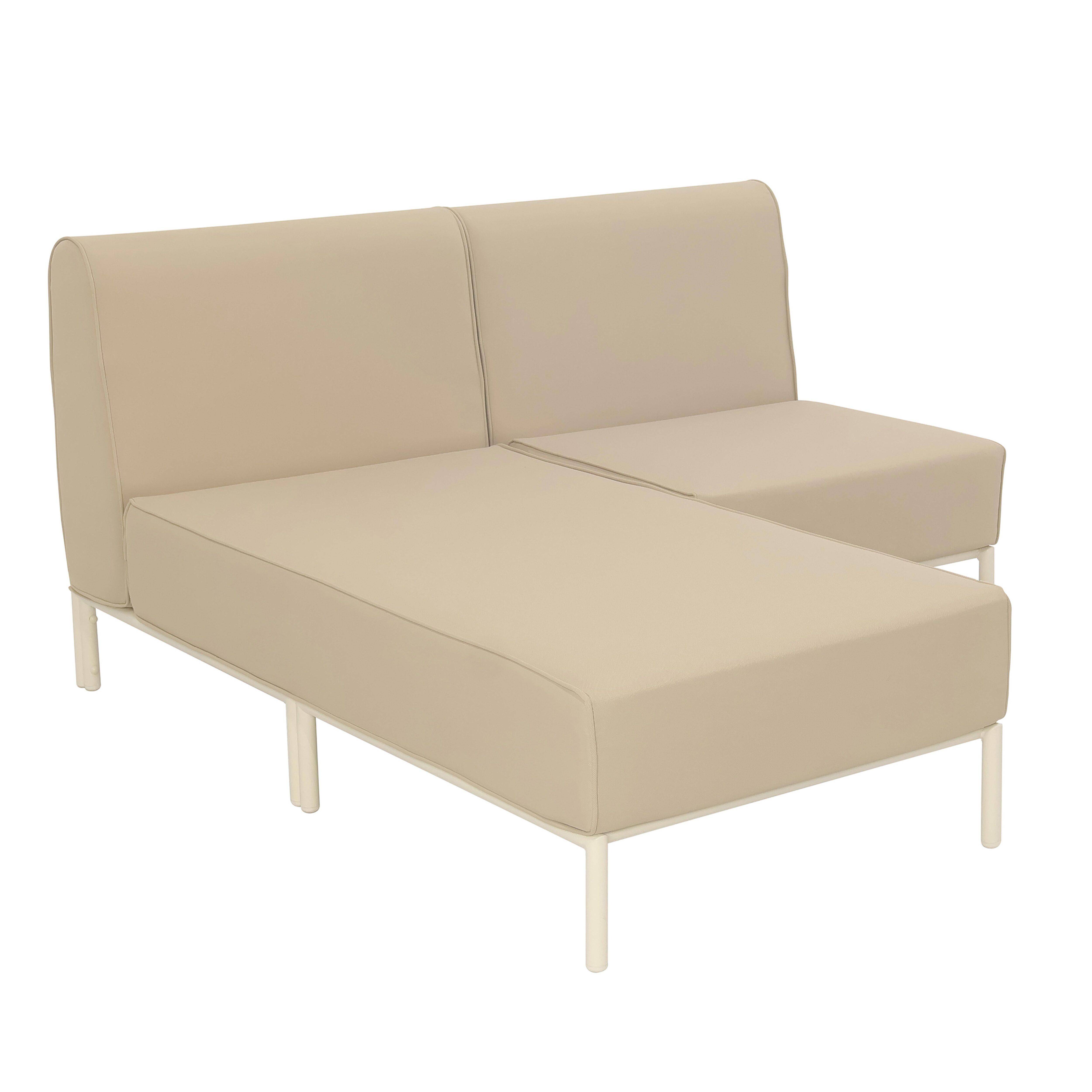 Oviala - Salon de jardin bas modulable uni 2 places beige Patio - Oviala