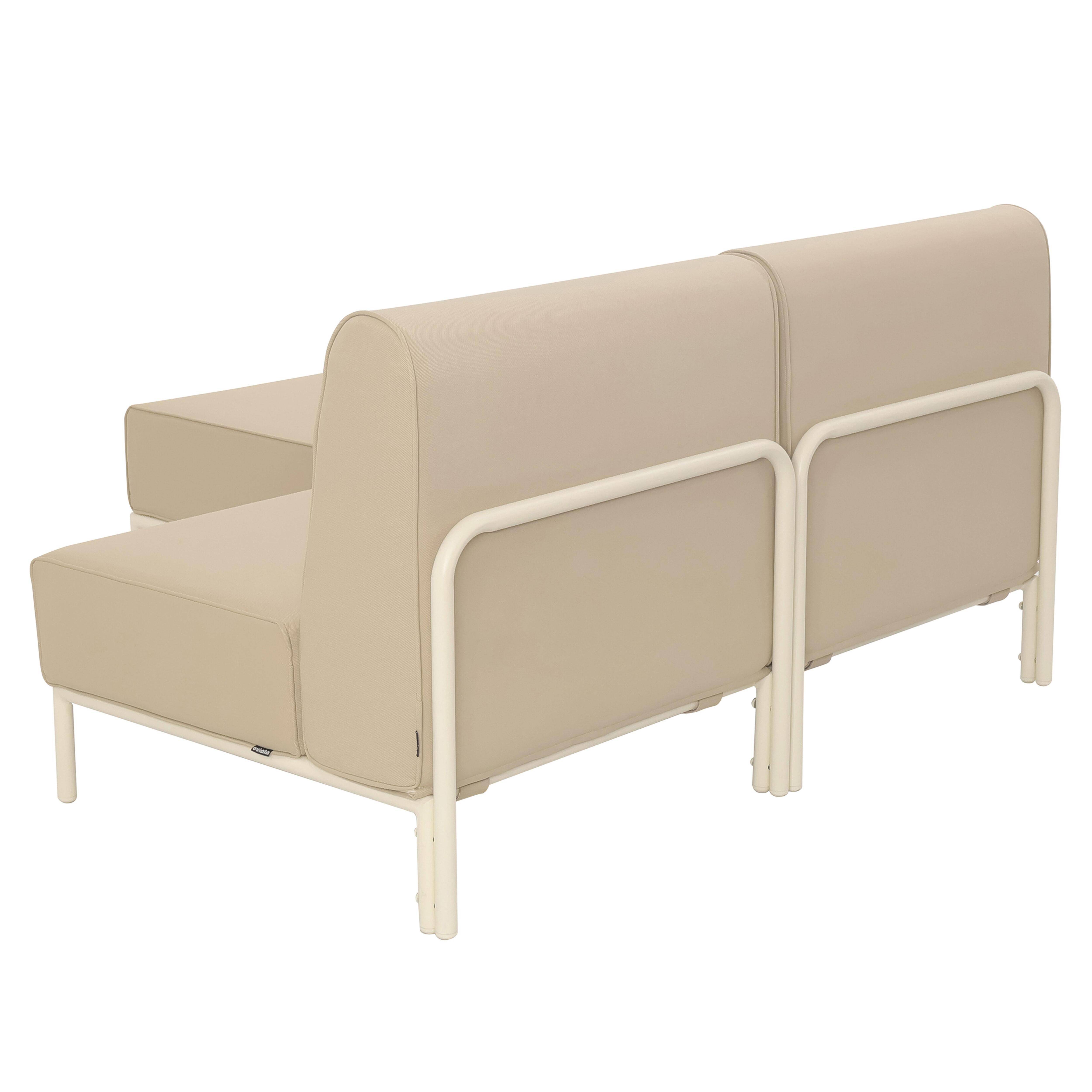 Oviala - Salon de jardin bas modulable uni 2 places beige Patio - Oviala - Image 5