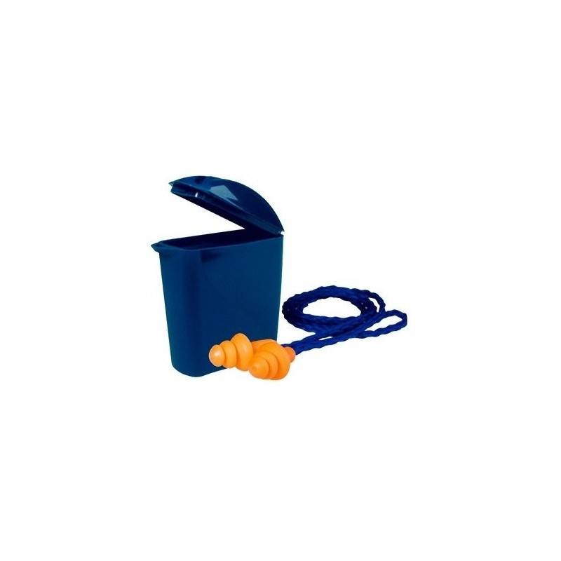 Bouchon d'oreille avec corde 25db ear soft jaune (1 paire)