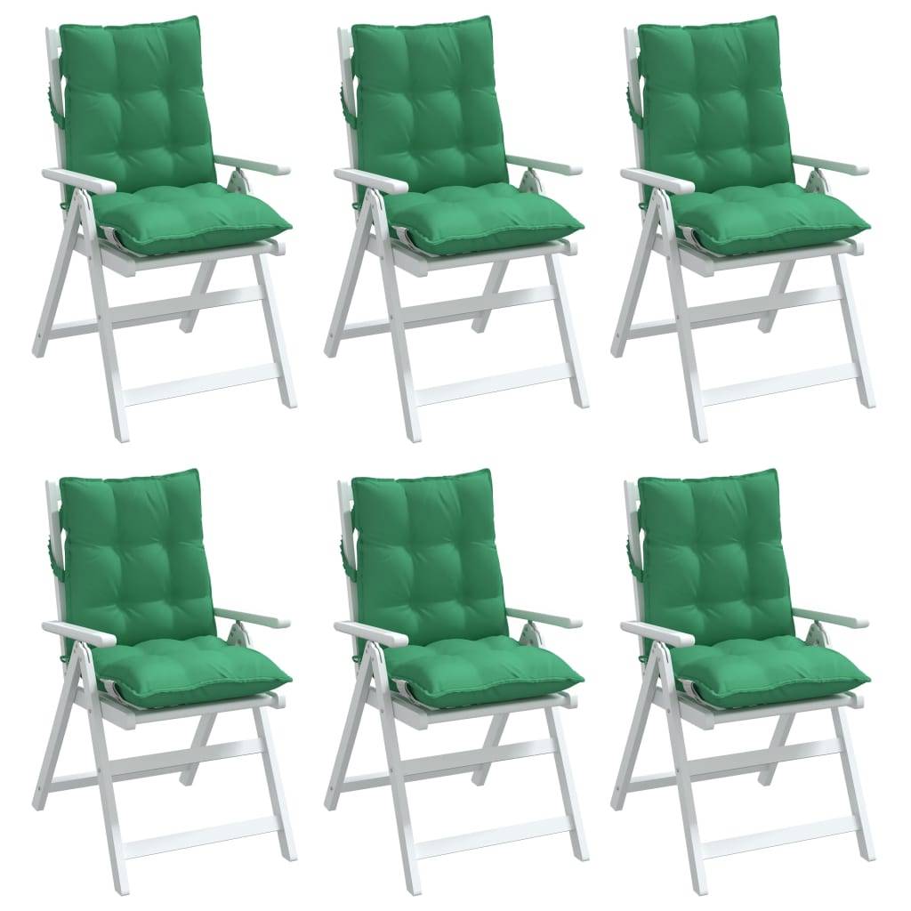 Lot de 6 Coussins Chaise de Jardin Dossier Bas Tissu Oxford Déperlant Vert 100x50x7cm – ComfortXL Outdoor Living - Image 3
