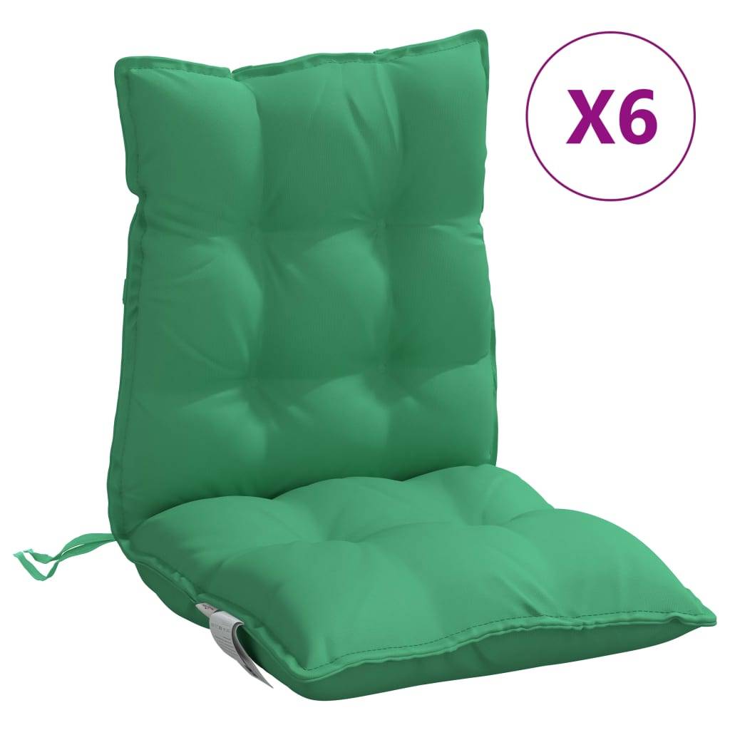 Lot de 6 Coussins Chaise de Jardin Dossier Bas Tissu Oxford Déperlant Vert 100x50x7cm – ComfortXL Outdoor Living - Image 2