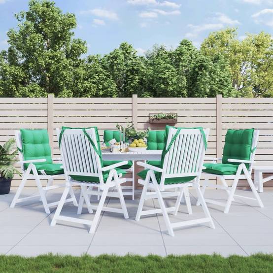 Lot de 6 Coussins Chaise de Jardin Dossier Bas Tissu Oxford Déperlant Vert 100x50x7cm – ComfortXL Outdoor Living - Image 1