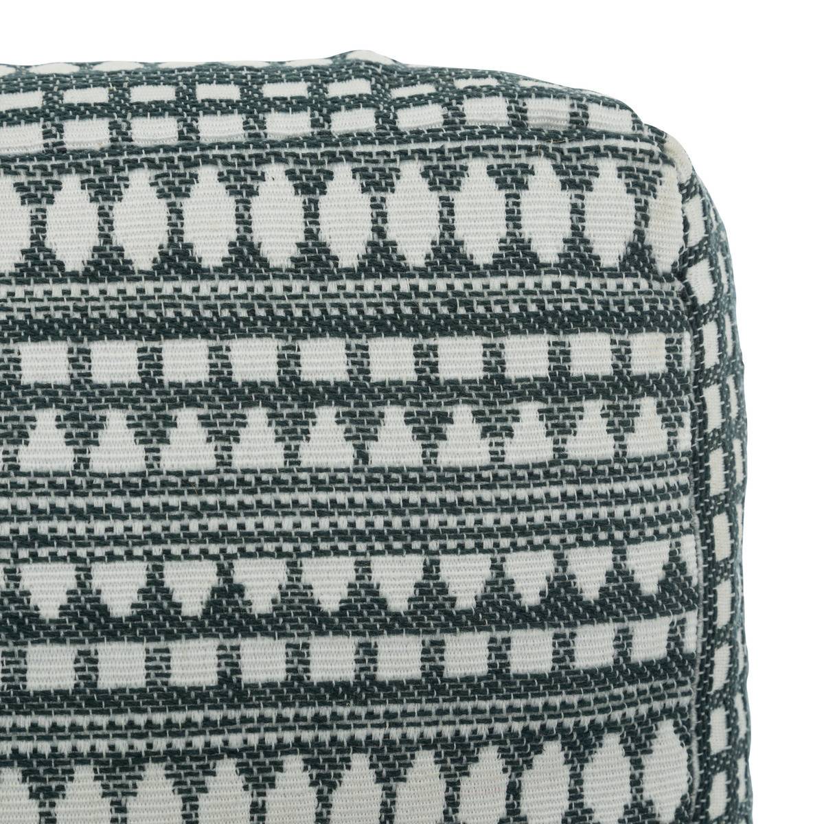 Coussin de sol épais et confortable en coton Bleu Egéen motifs jacquard 38 x 38 cm - Image 2