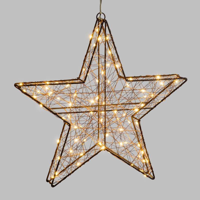 Lotti - Étoile lumineuse 3D 40 cm 80 microLed blanc chaud flash fil cuivré Lotti - Image 8