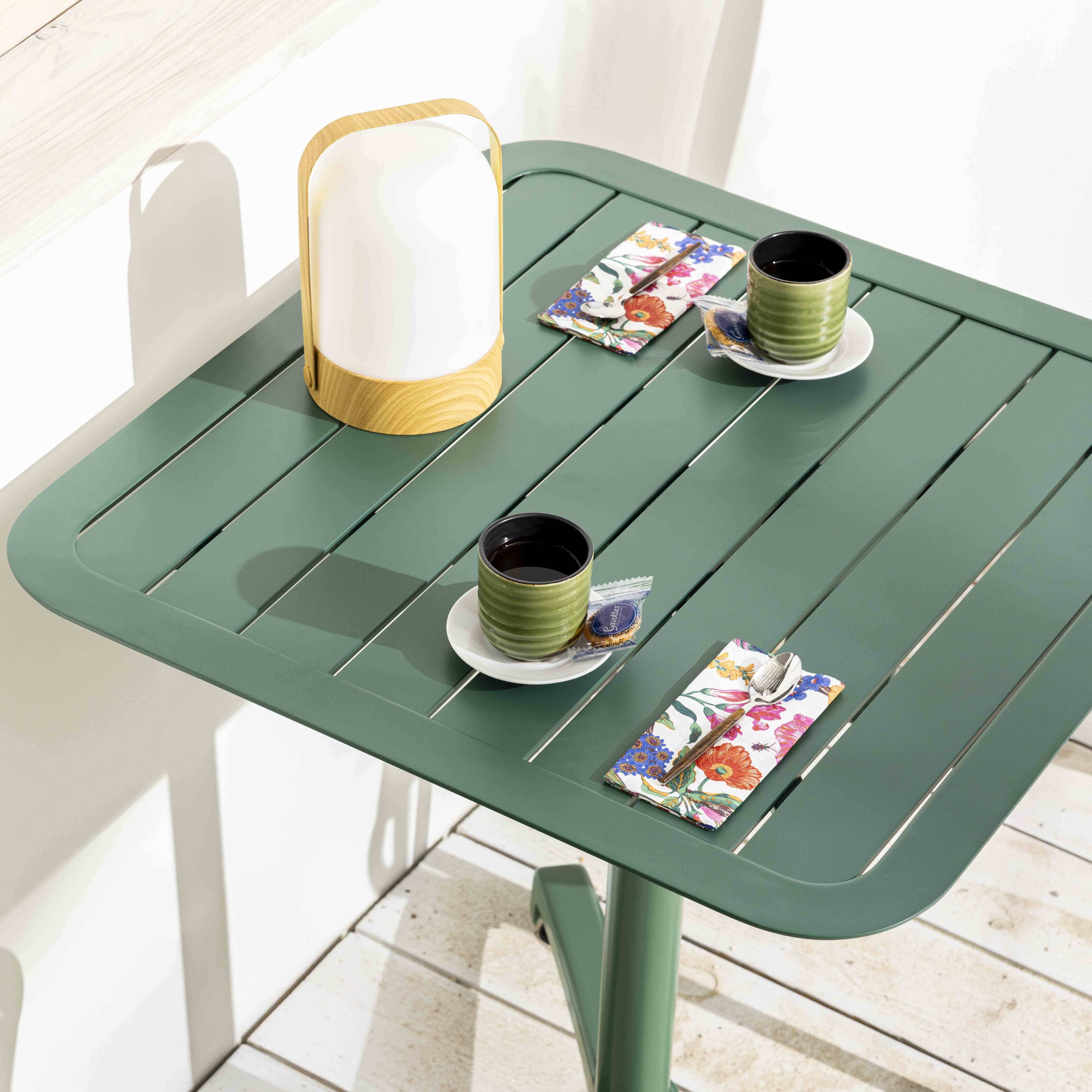 Oviala - Plateau de table 70x70 cm en aluminium vert foncé Almada Almada - Oviala - Image 6