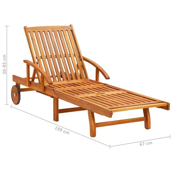 Lot 2 Lits de Bain Bois Acacia Roulettes Extérieur Bleu Roi – ComfortXL Outdoor Living - Image 6