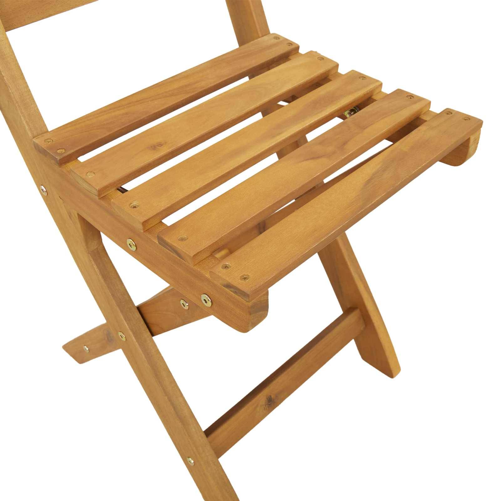 Chaises de jardin bois d'acacia naturel 40 x 42 x 85 cm - PANGIVO - Image 9