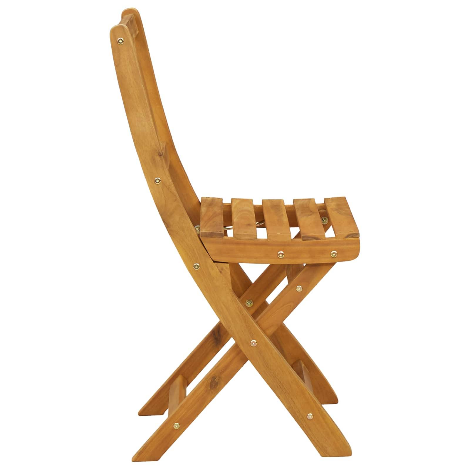 Chaises de jardin bois d'acacia naturel 40 x 42 x 85 cm - PANGIVO - Image 6