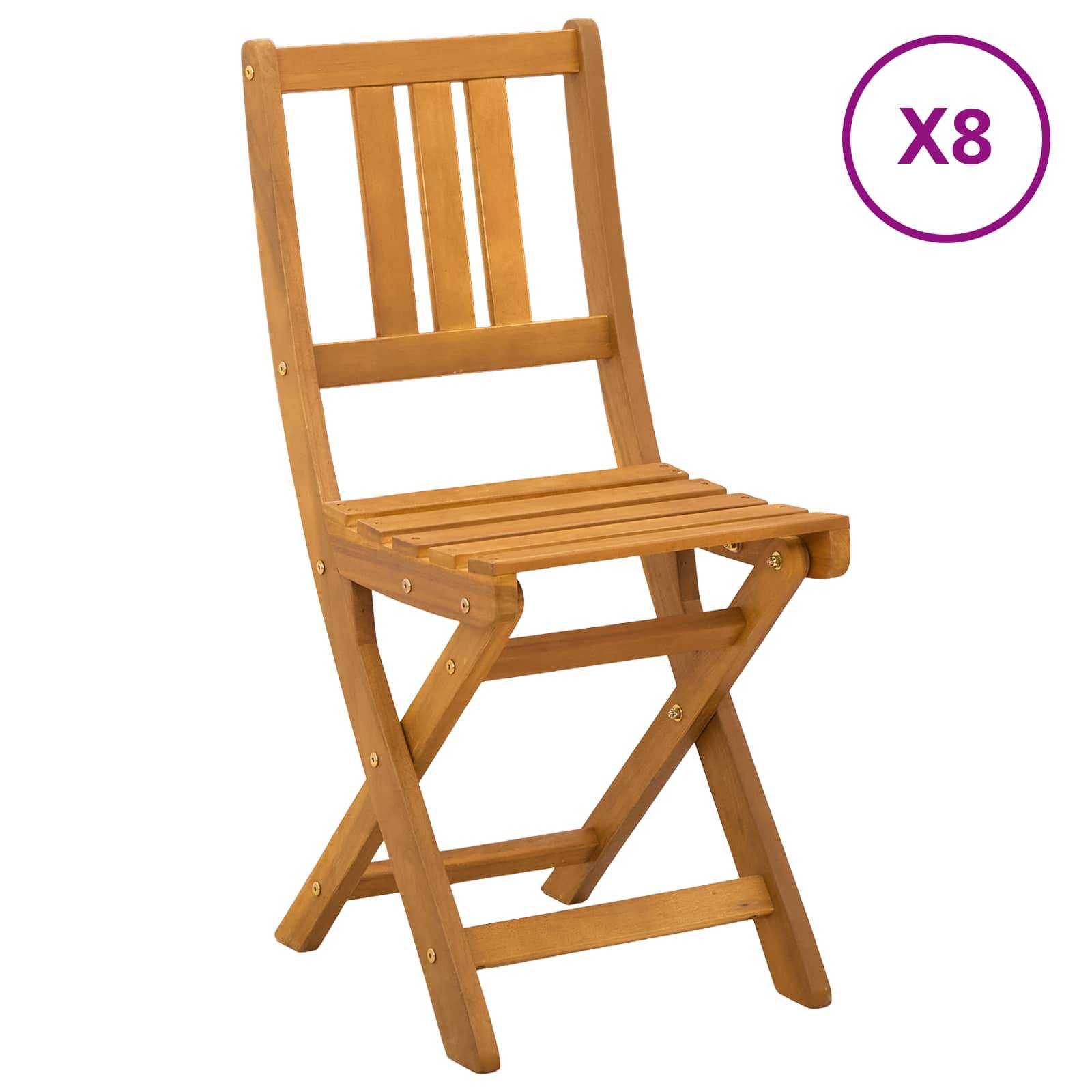 Chaises de jardin bois d'acacia naturel 40 x 42 x 85 cm - PANGIVO - Image 2