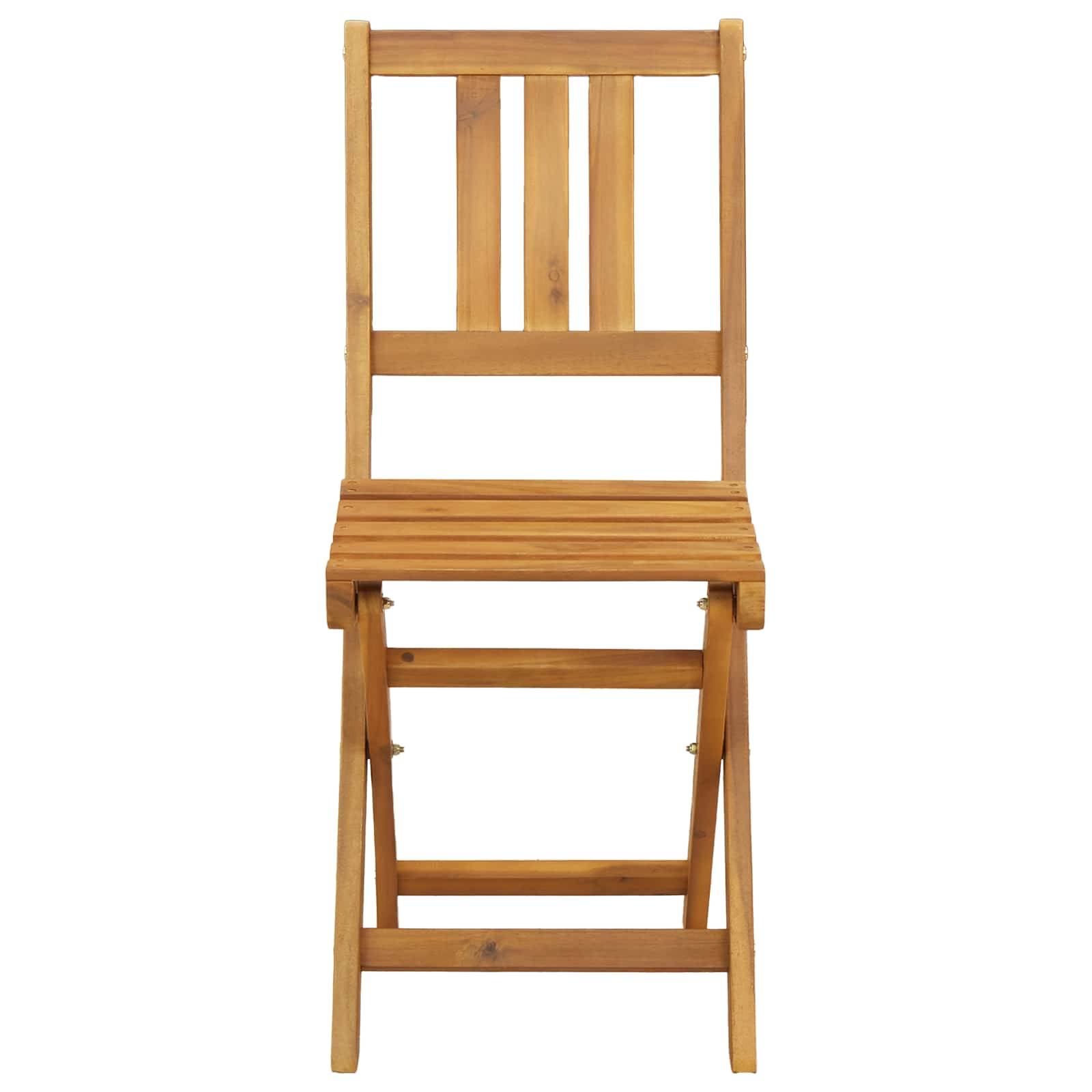 Chaises de jardin bois d'acacia naturel 40 x 42 x 85 cm - PANGIVO - Image 5