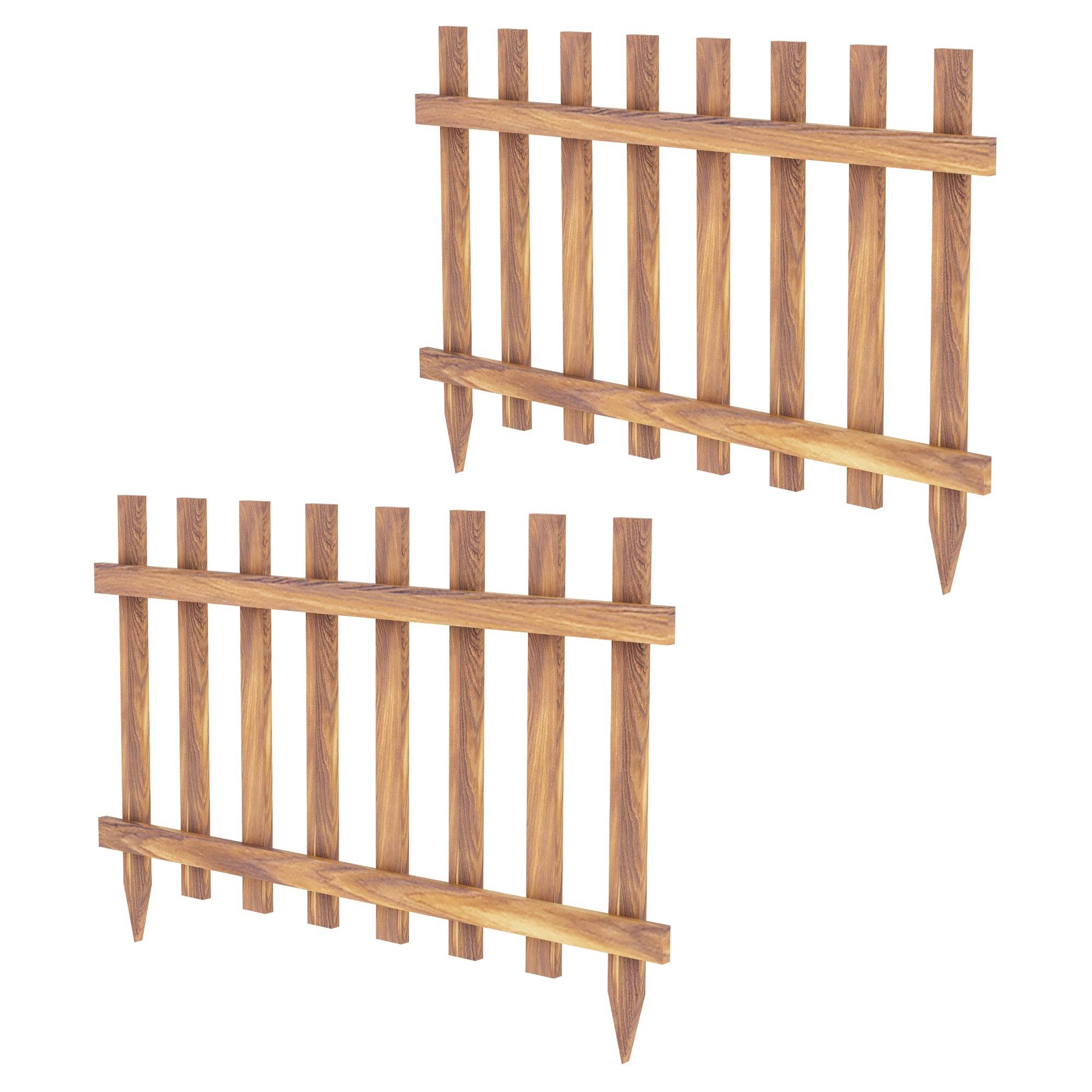 Helloshop26 - Set de 2 bordures de jardin en bois 100 x 75 cm - Image 1