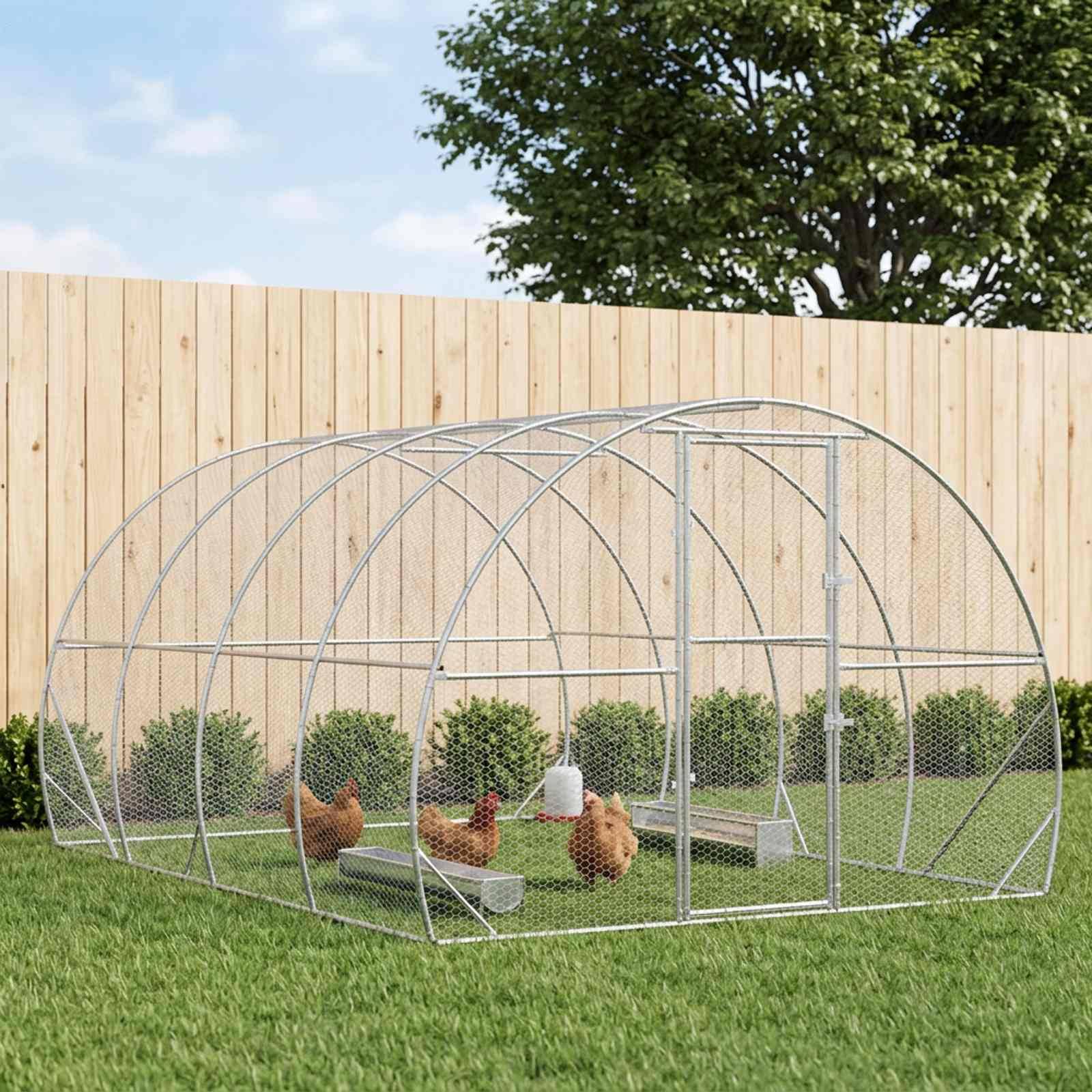 Vidaxl - Poulailler Argenté 400 x 300 x 200 cm Acier galvanisé vidaXL 3434691 - Image 1