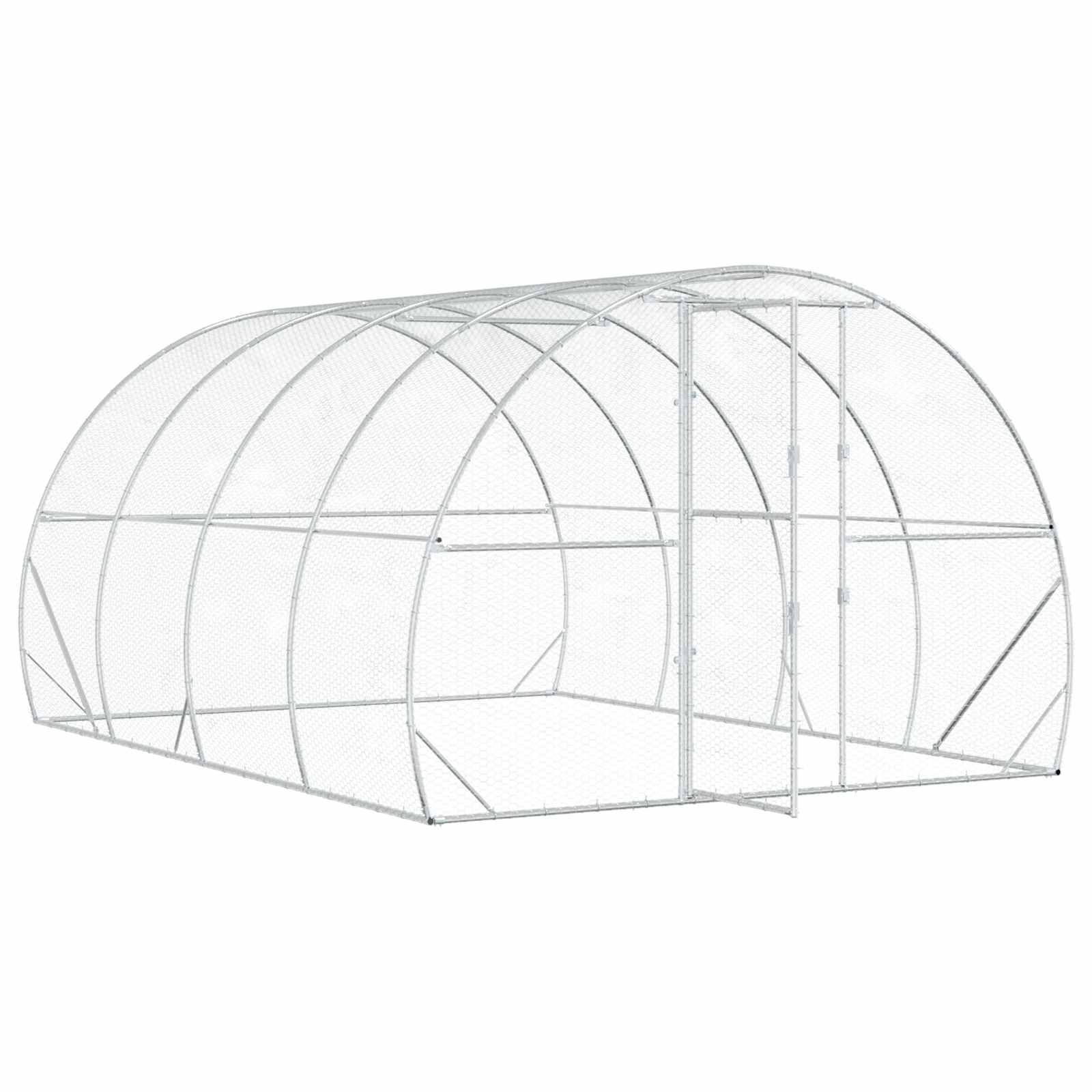 Vidaxl - Poulailler Argenté 400 x 300 x 200 cm Acier galvanisé vidaXL 3434691 - Image 4