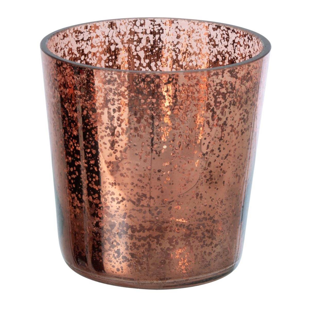 J-Line - Photophore Design en Verre "Ember" 16cm Marron - Image 1