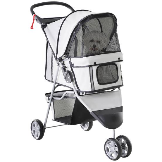 Poussette pour chien et chat, tissu Oxford, multicolore (gris), 75 x 45 x 97 cm - PANGIVO - Image 5
