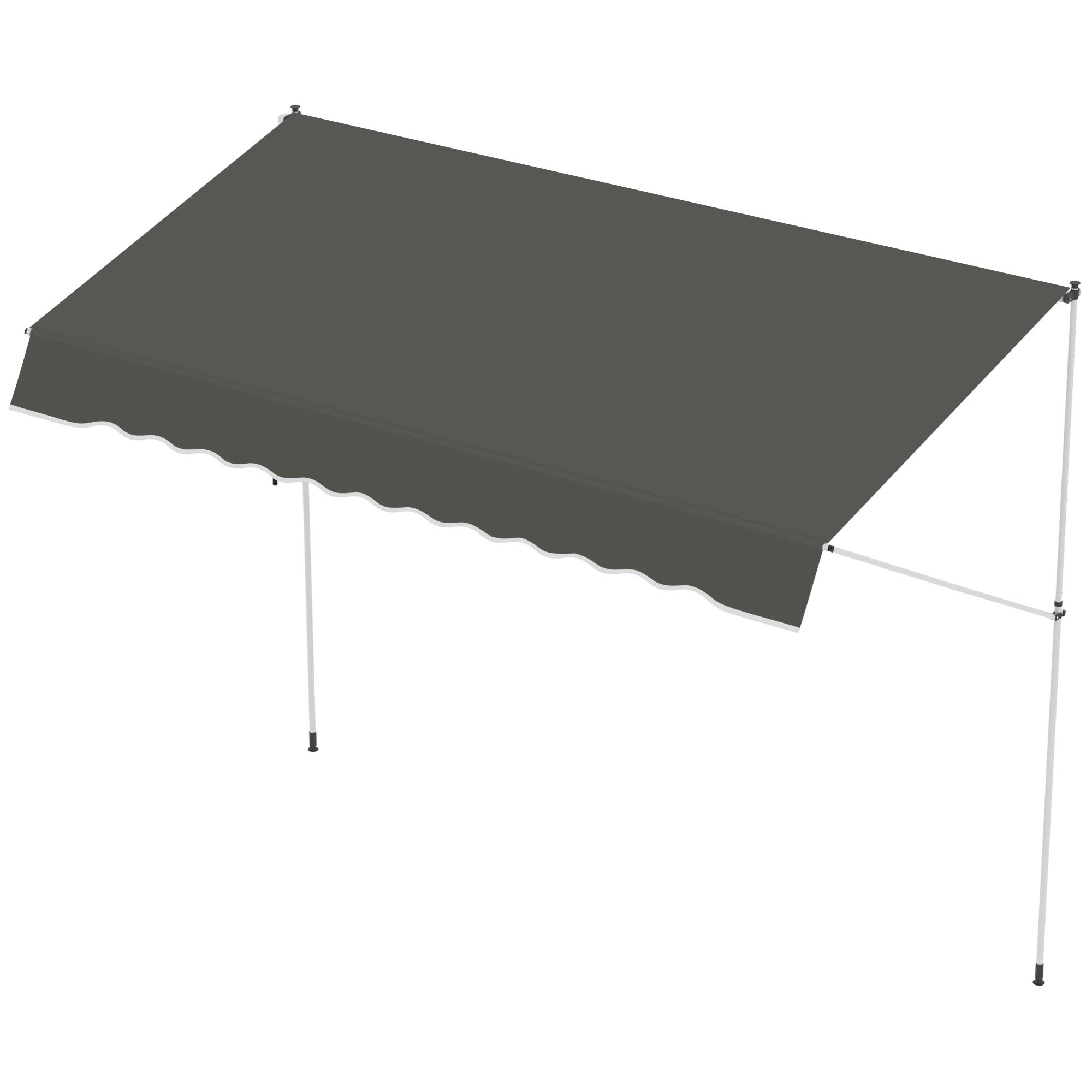Store pince 150 cm manivelle bras articulés réglable protection soleil balcon terrasse gris - Image 2
