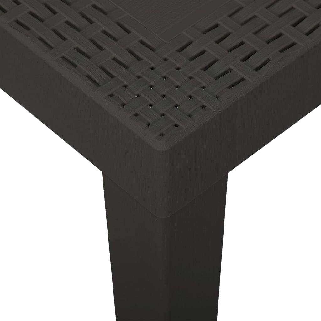 Table de jardin plastique anthracite 79 x 65 x 72 cm - PANGIVO - Image 4
