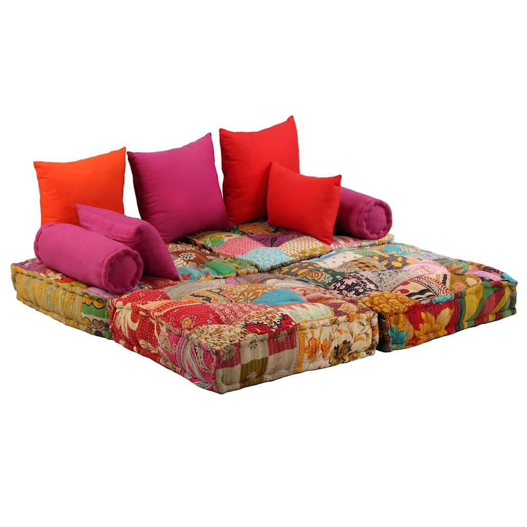 Canapé modulaire coton multicolore 140 x 70 x 85 cm - PANGIVO - Image 9