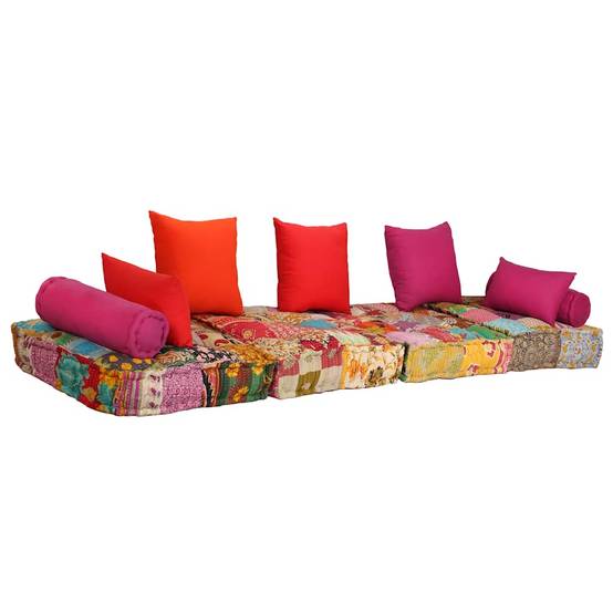 Canapé modulaire coton multicolore 140 x 70 x 85 cm - PANGIVO - Image 8