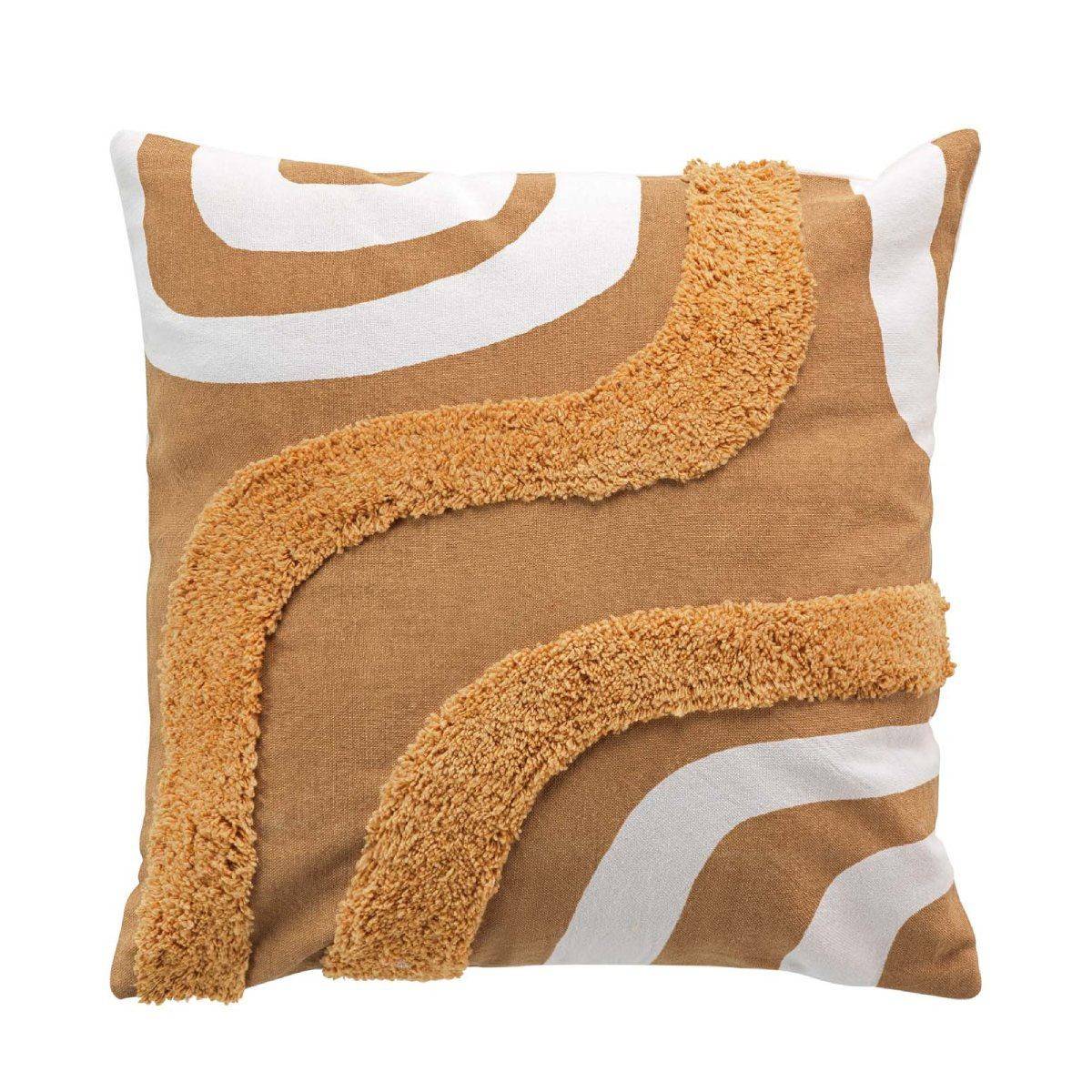 Housse de Coussin Déco "Mirade" 40x40cm Camel - Image 1