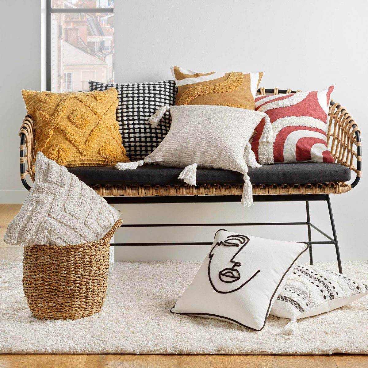 Housse de Coussin Déco "Mirade" 40x40cm Camel - Image 4