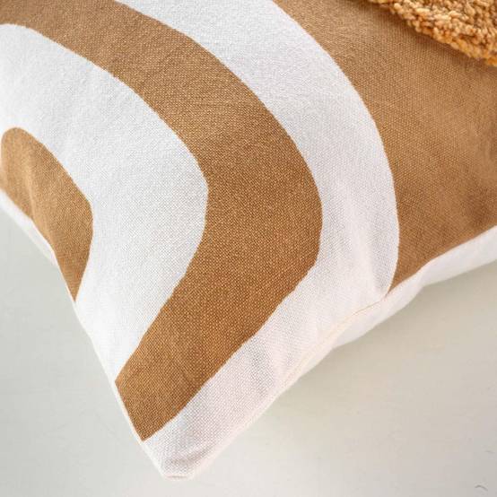 Housse de Coussin Déco "Mirade" 40x40cm Camel - Image 3