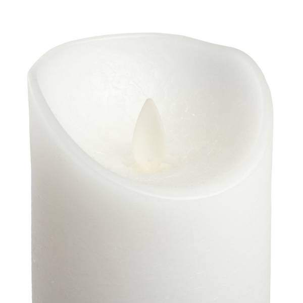 Bougie LED à piles en cire naturelle Blanche Flamme en mouvement H18cm Timer Blanc chaud Lotti - Image 4