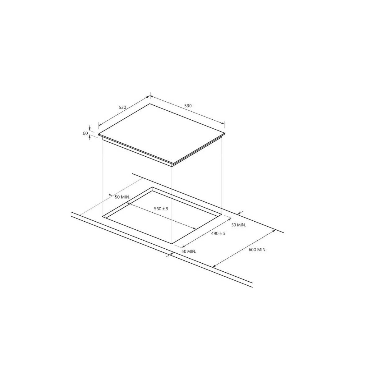 Table de cuisson induction 60cm 4 feux CTP644SCBB Candy - Image 4
