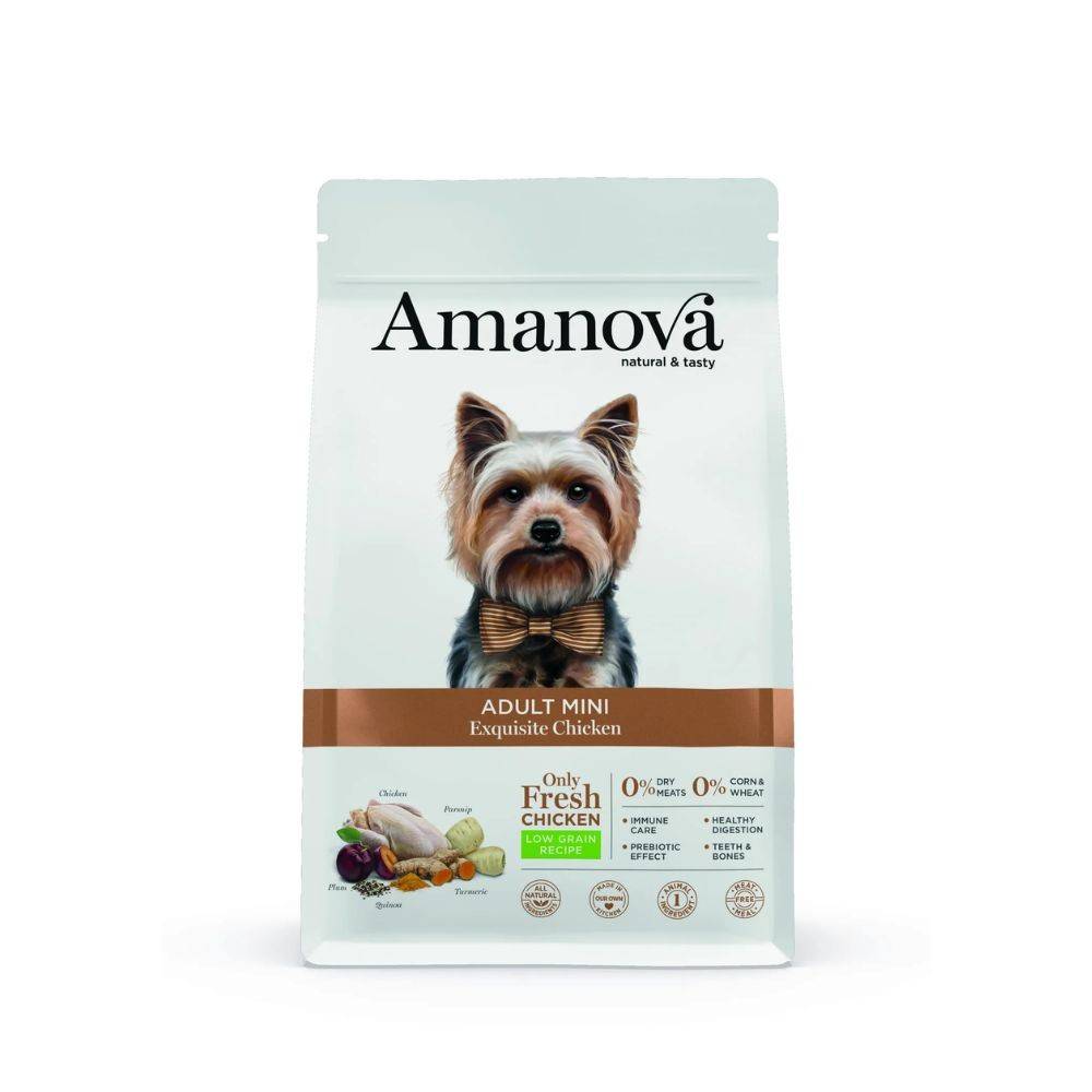 Croquettes chien petite race poulet Amanova 7 kg - Image 1