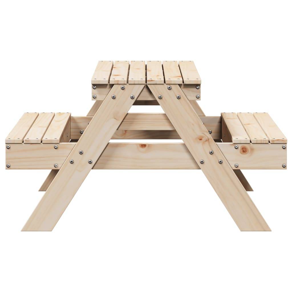 Petite Table de Pique-Nique pour Enfants en Bois de Pin Massif avec Bancs Attachés – ComfortXL Outdoor Living - Image 5