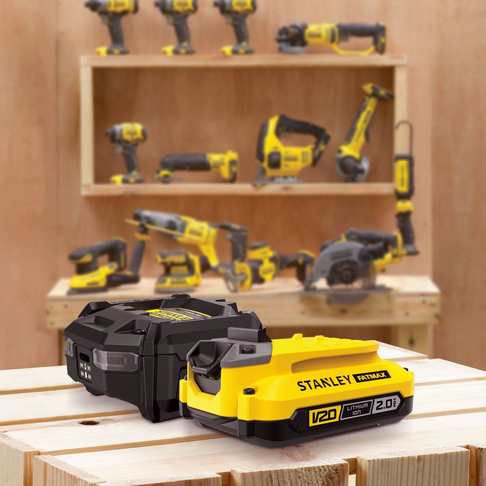 stanley - STANLEY FATMAX V20 - Starter kit chargeur 1,25 A + 1 batterie 18V 2 Ah - SFMCB10D1-QW - Image 2