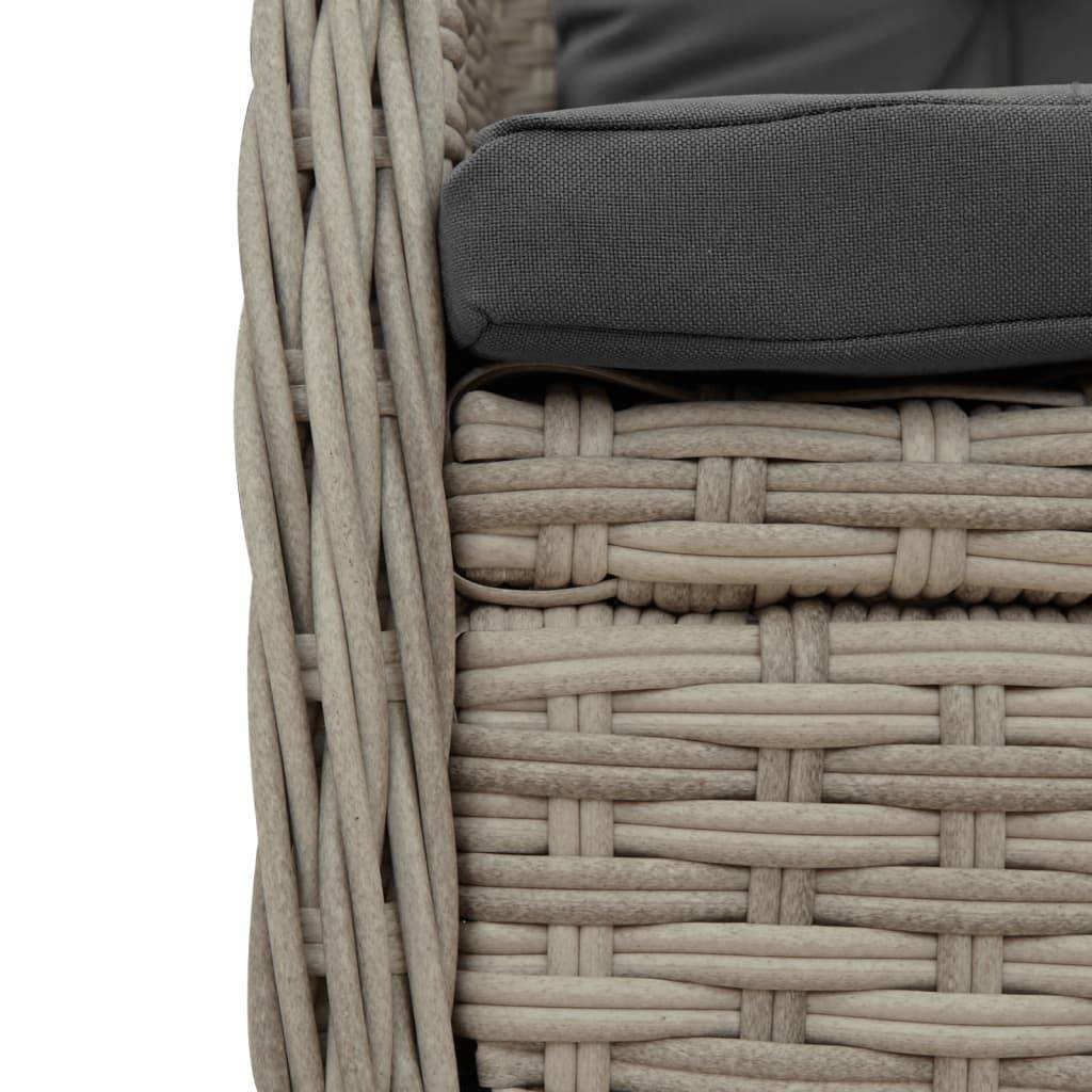 ComfortXL - Salon de Jardin 2 Personnes Gris Clair Résine Tressée Table et 2 Fauteuils Relax Inclinables – ComfortXL Outdoor Living - Image 6