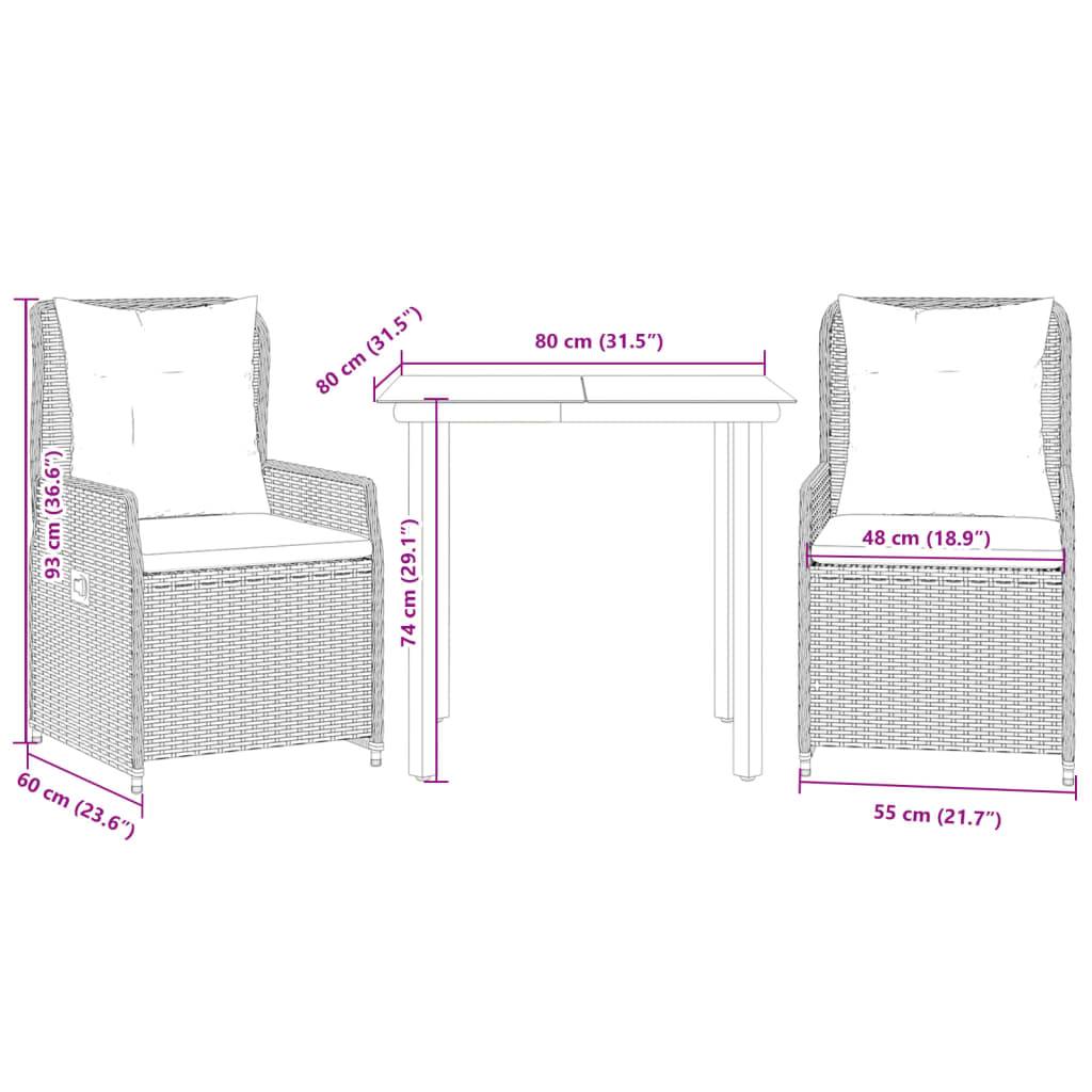 ComfortXL - Salon de Jardin 2 Personnes Gris Clair Résine Tressée Table et 2 Fauteuils Relax Inclinables – ComfortXL Outdoor Living - Image 8
