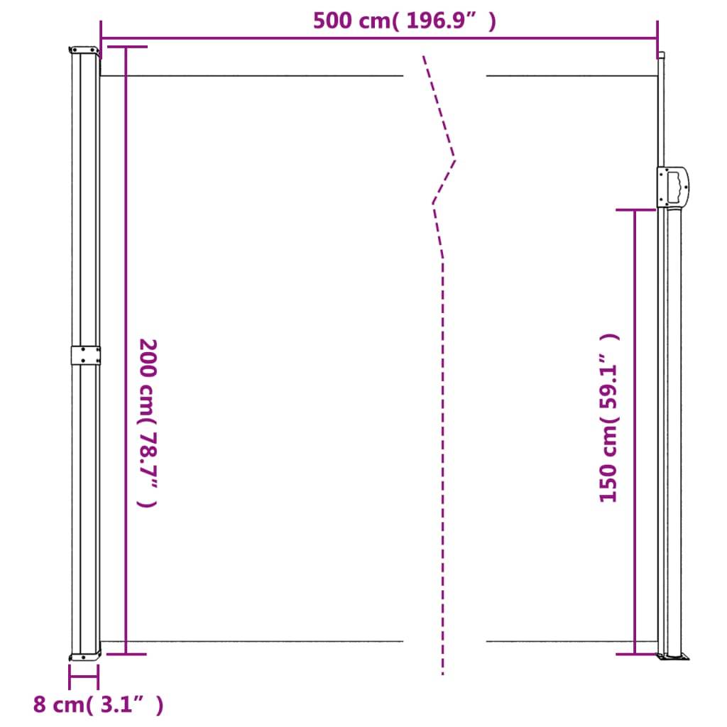 Store Banne - Auvent latéral rétractable anthracite 200x500 cm - MEUBLE PRO - Image 10