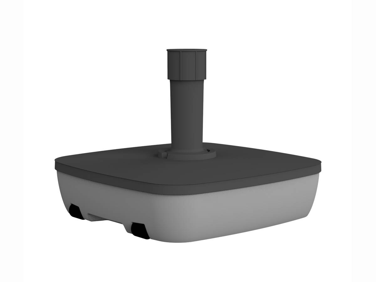 Eda - Pied de parasol carré en plastique à remplir 25 L  gris foncé/béton - EDA - Image 1