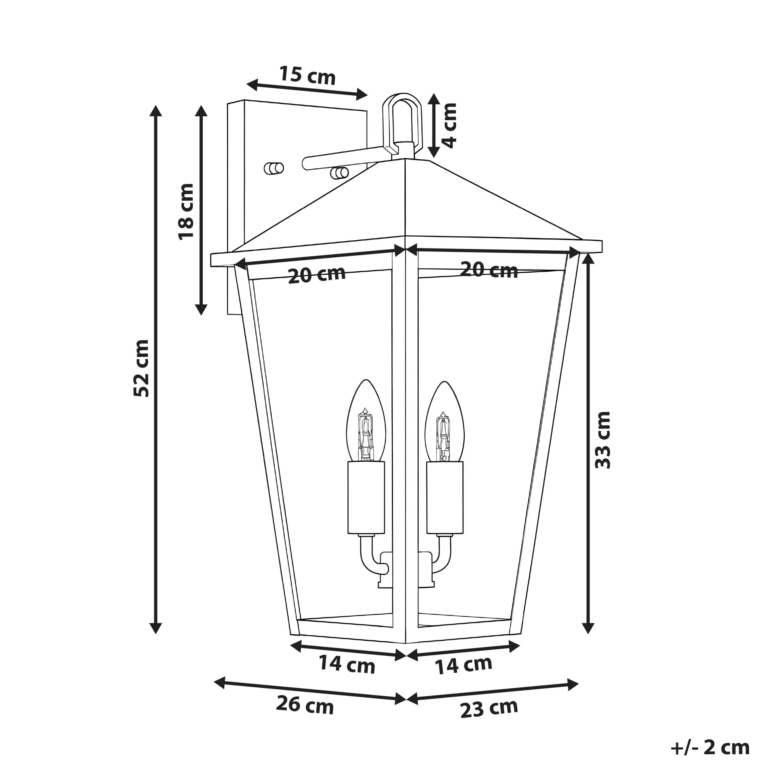 Beliani - Lampe murale pour l'extérieur Aluminium Noir TIMIS - 23x26x52- Beliani - Image 3