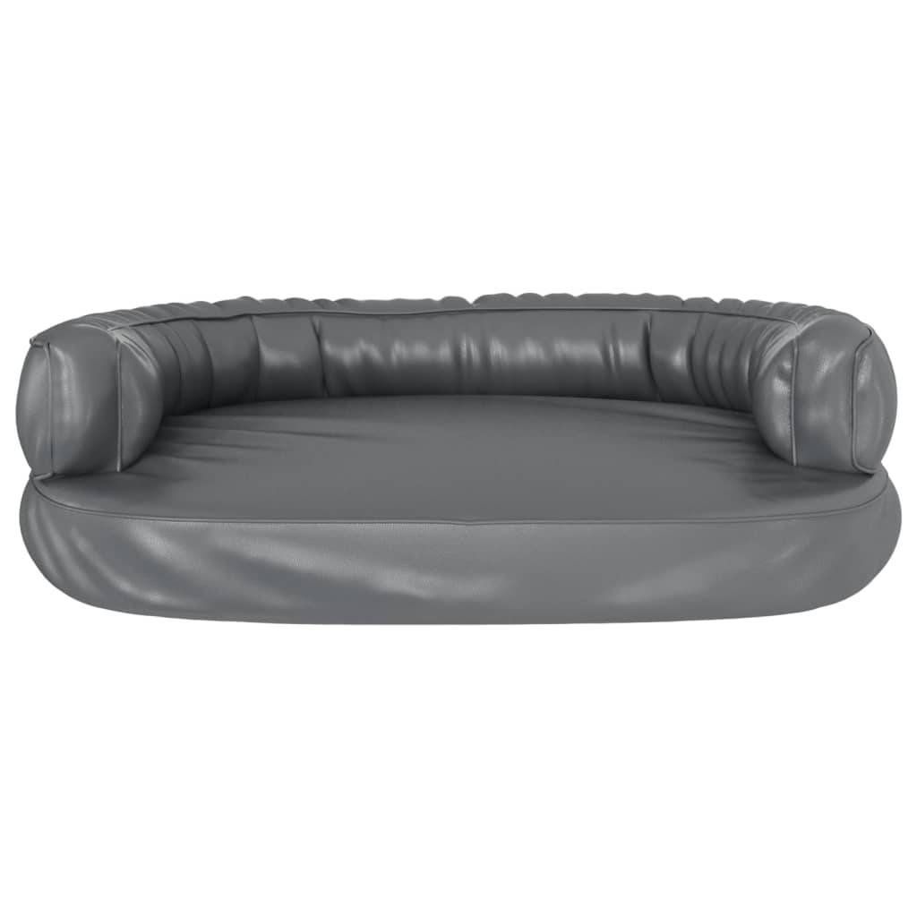 Vidaxl - Lit pour chien ergonomique Mousse Gris 88x65 cm Similicuir vidaXL 171318 - Image 5