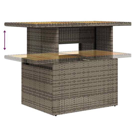Salon de jardin 6 places gris résine tressée avec table bois relevable et coffres de rangement – ComfortXL Outdoor Living - Image 9