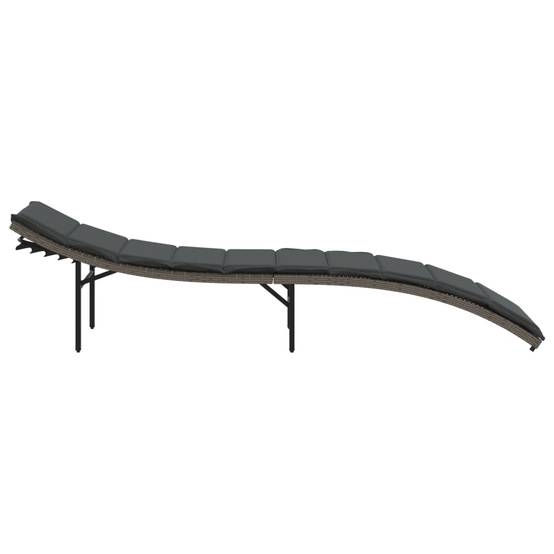 2 Lits de Jardin Ergonomiques Résine Grise Coussins Gris Foncé Forme Vague – ComfortXL Outdoor Living - Image 5