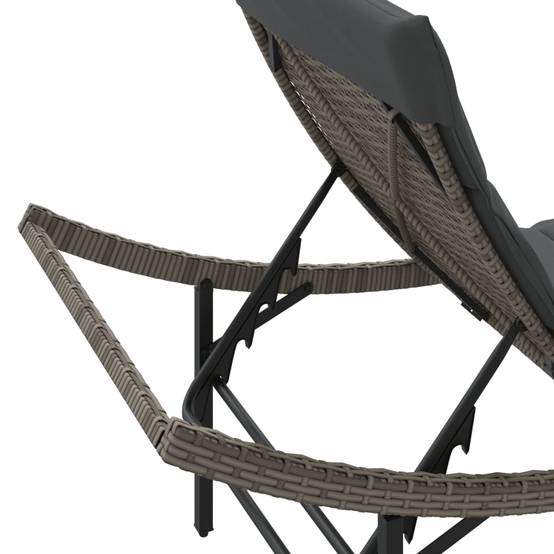 2 Lits de Jardin Ergonomiques Résine Grise Coussins Gris Foncé Forme Vague – ComfortXL Outdoor Living - Image 8