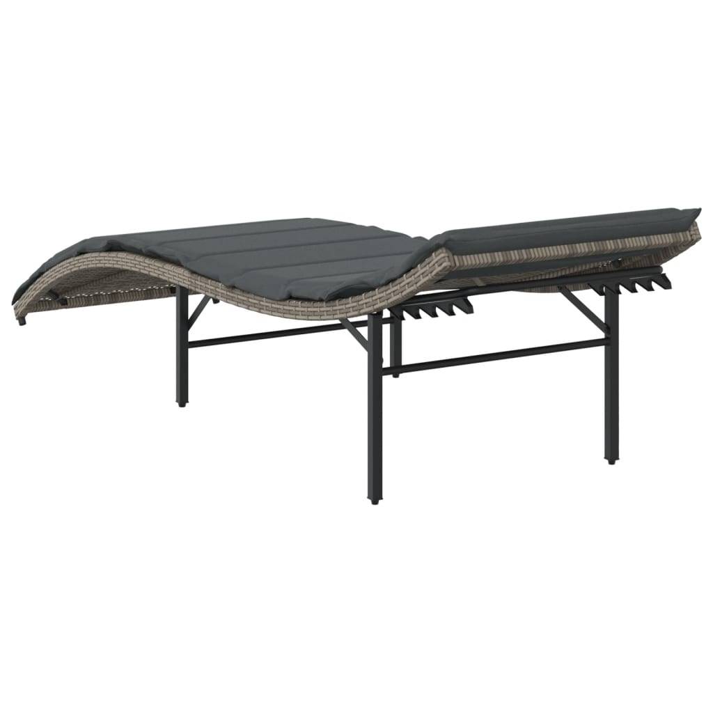 2 Lits de Jardin Ergonomiques Résine Grise Coussins Gris Foncé Forme Vague – ComfortXL Outdoor Living - Image 6