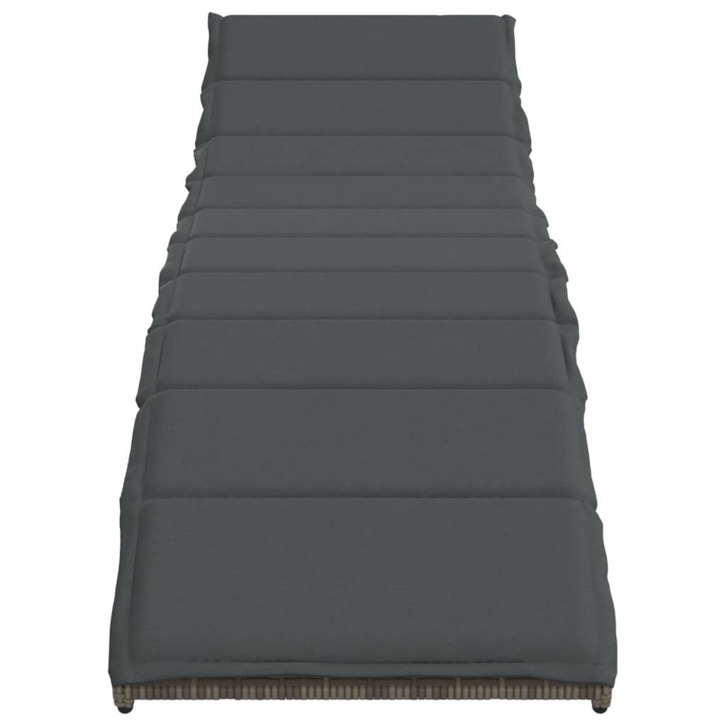 2 Lits de Jardin Ergonomiques Résine Grise Coussins Gris Foncé Forme Vague – ComfortXL Outdoor Living - Image 4