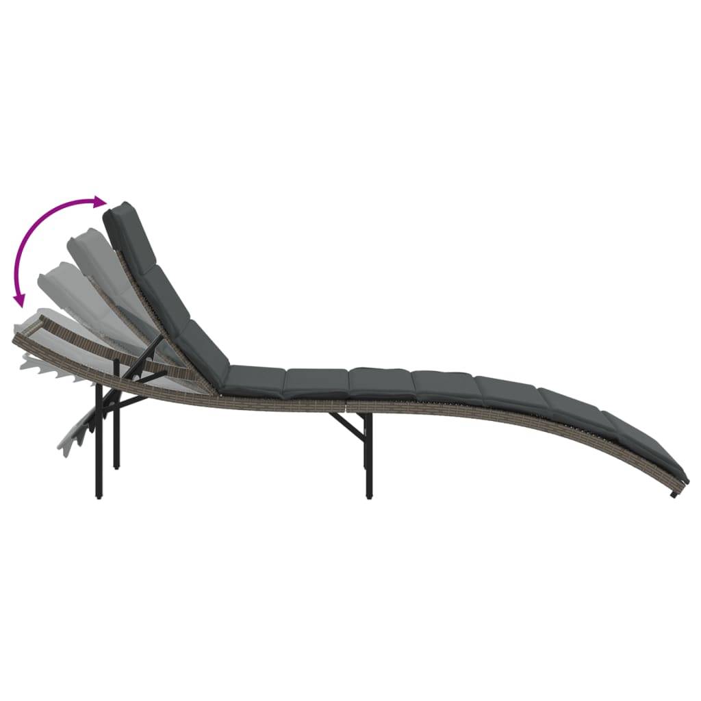 2 Lits de Jardin Ergonomiques Résine Grise Coussins Gris Foncé Forme Vague – ComfortXL Outdoor Living - Image 7