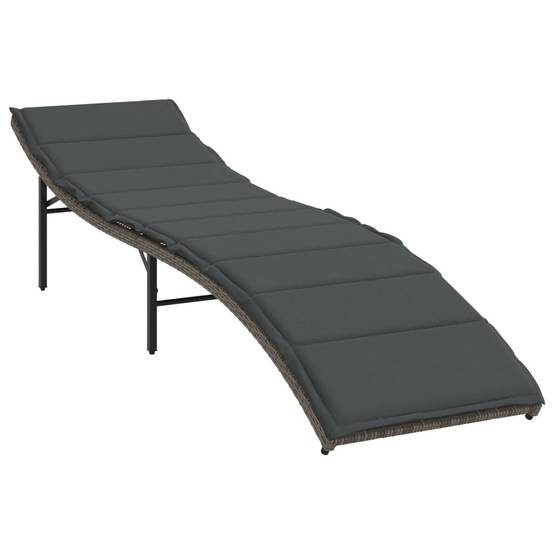 2 Lits de Jardin Ergonomiques Résine Grise Coussins Gris Foncé Forme Vague – ComfortXL Outdoor Living - Image 3