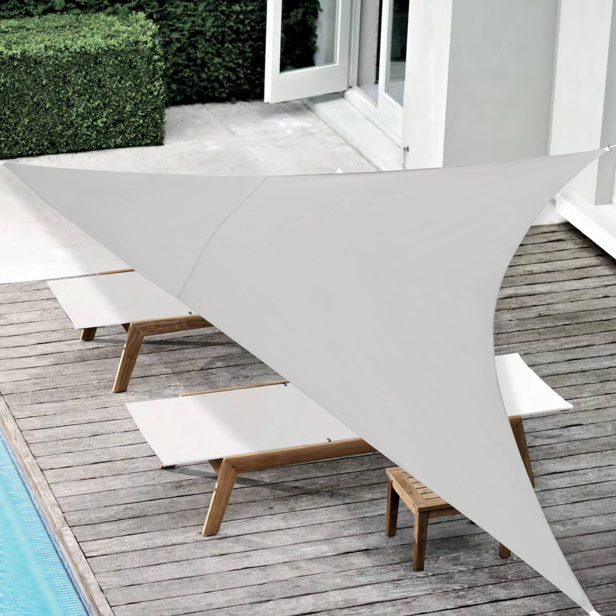 Voile d'Ombrage Patras Triangulaire Gris Clair 300 x 300 x 300 cm [en.casa] - Image 6