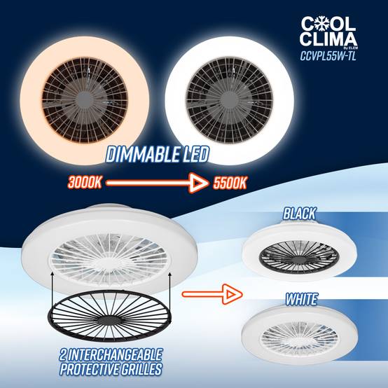 Cool Clima - Ventilateur de plafond avec éclairage Led + télécommande - Image 3