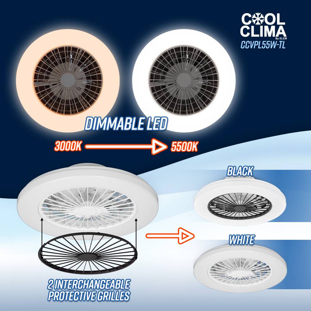 Cool Clima - Ventilateur de plafond avec éclairage Led + télécommande - Image 3