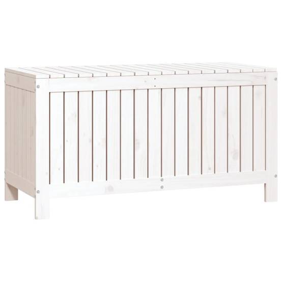 Coffre boîte meuble de jardin rangement 115 x 49 x 60 cm bois de pin blanc - Image 2